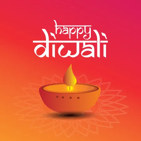 Tarjeta De Felicitación Del Festival De Diwali Con Hermoso Fondo De Rangoli Y Diya  Ilustración