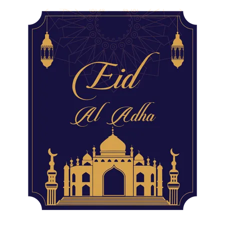 Tarjeta de felicitación de Eid Al Adha o tarjeta de Eid Mubarak  Ilustración