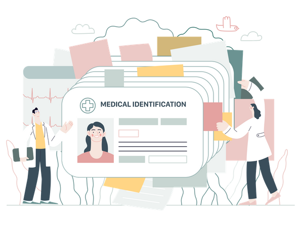 Tarjeta de identificación médica  Ilustración