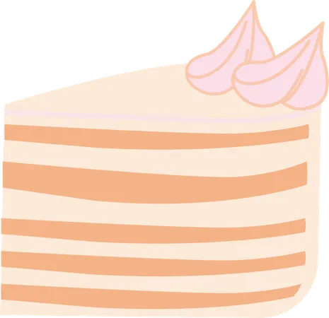 Pastel de tiramisú con cobertura de crema  Ilustración