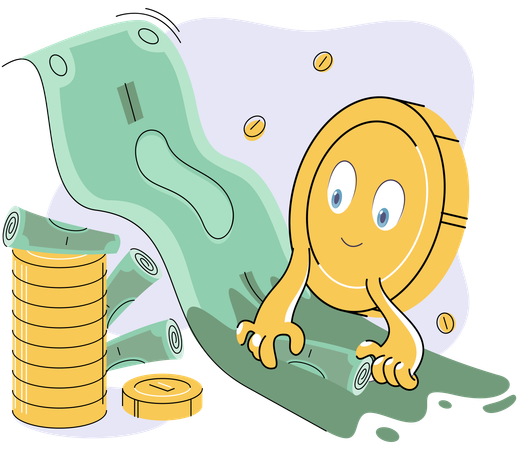Tas de pièces d'or  Illustration