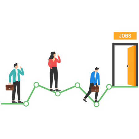 Estadísticas o pronósticos de tasa de desempleo y posición de contratación  Ilustración