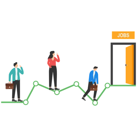 Estadísticas o pronósticos de tasa de desempleo y posición de contratación  Ilustración