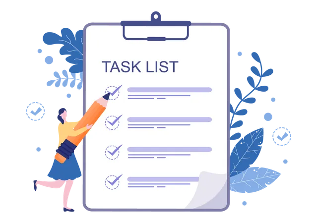 Task list Checking Illustration