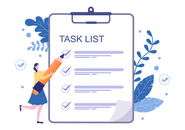 Task list Checking  Illustration