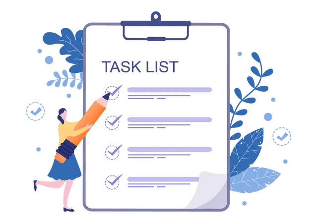 Task list Checking  Illustration