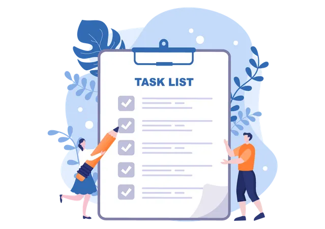 Task list Clipboard Illustration