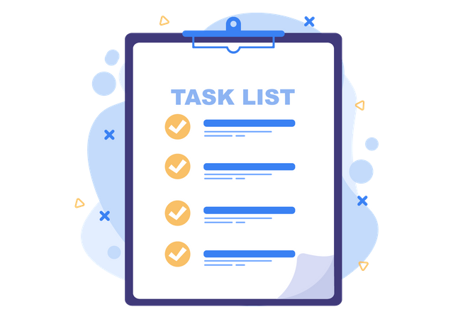 Task List Clipboard  Illustration