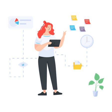 Task management by employee  Illustration