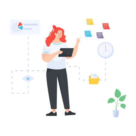 Task management by employee  Illustration