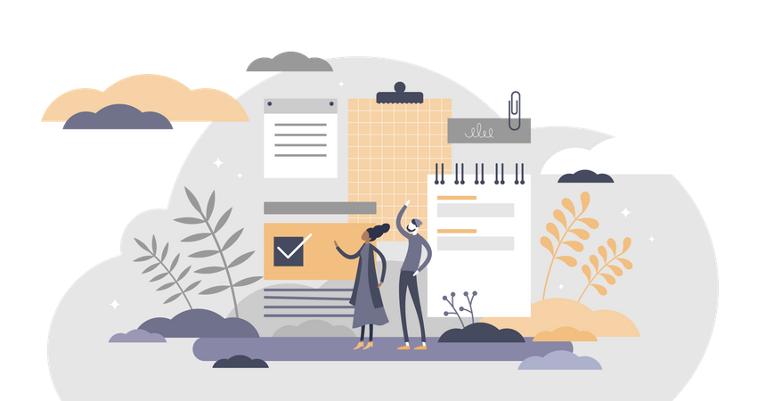 Task management by employee  Illustration
