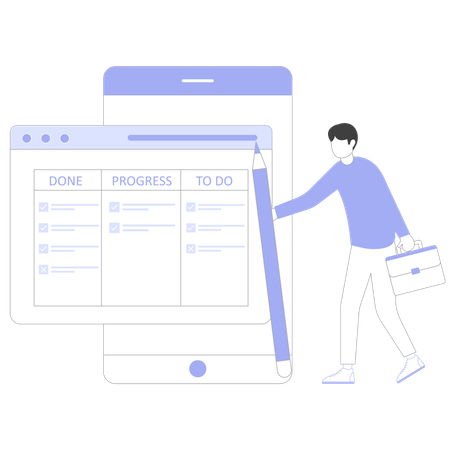 Task Management schedule prepared by manager  Illustration