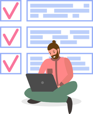 Task planner program on computer  Illustration