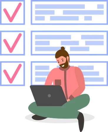 Task planner program on computer  Illustration