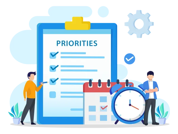 Priorities Vector Illustration Work Planning And Management To Boost Your Efficiency 일러스트레이션