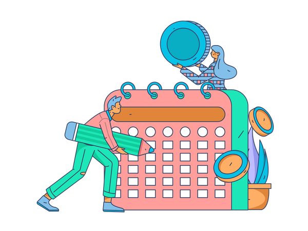 Task scheduling for businessman  Illustration