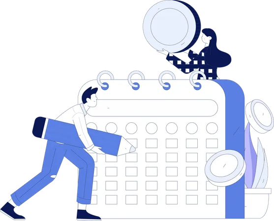 Task scheduling for businessman  Illustration