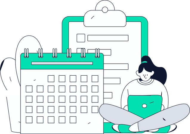 Task scheduling for businesswoman  Illustration