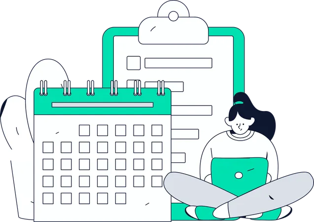 Task scheduling for businesswoman  Illustration