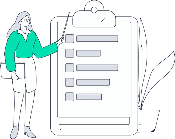 Task scheduling for businesswoman  Illustration