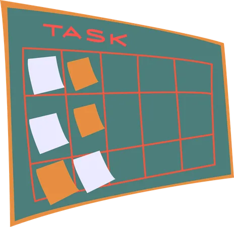 Tasks Management and Schedule with Memos Board  Illustration