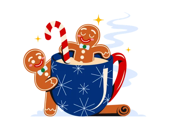 Tasse à dessert de Noël  Illustration