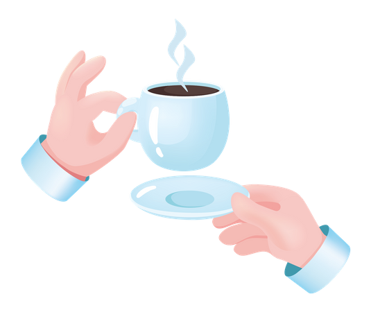 Tasse de café chaud  Illustration