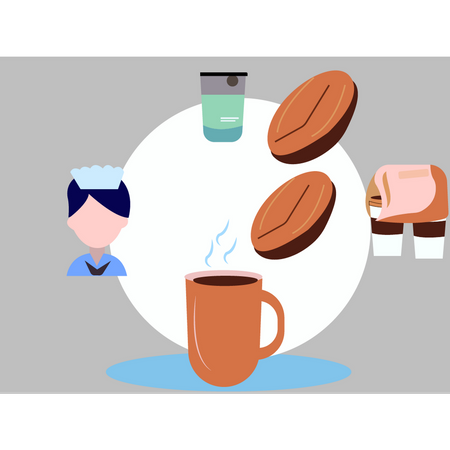 Tasse de café chaud  Illustration