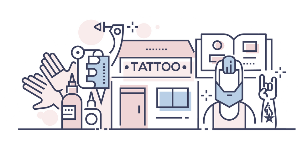 Tattoo shop Illustration