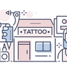 illustrations of tattoo parlor