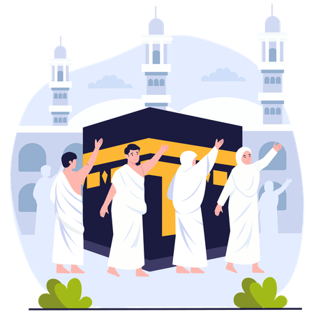 Tawaf um die Kaaba  Illustration