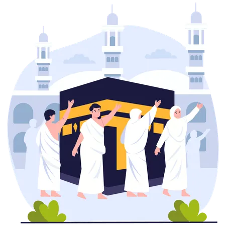 Tawaf um die Kaaba  Illustration