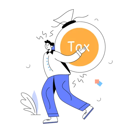 A Customizable Flat Illustration Of Tax Illustration