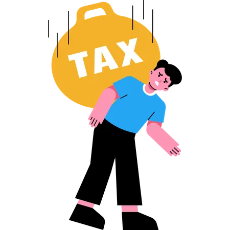 Man With Tax Burden Illustration