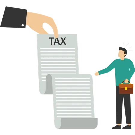 Tax Burden Concept Debt To Pay Income Tax Businessman Holding Savings Looking At The Tax Bill Accounting Or Billing Financial Burdens And Obligations To Pay The Government Wealth Management Or Savings Illustration