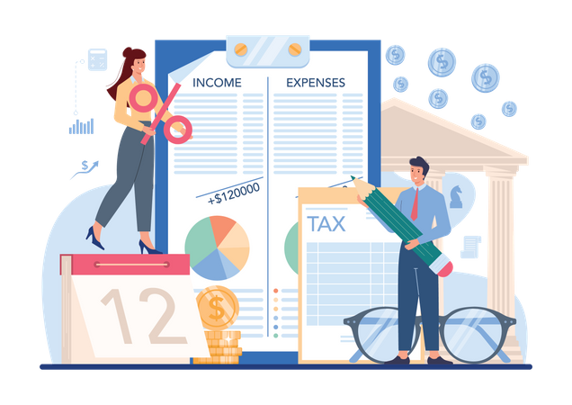 Tax calculating  Illustration