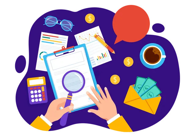 Tax Calculating  Illustration