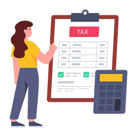 An Editable Design Illustration Of Tax Calculation Illustration