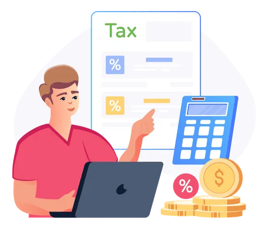 A Tax Collection Editable Flat Illustration Illustration