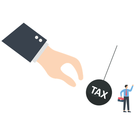 Tax coming to businessman  Illustration