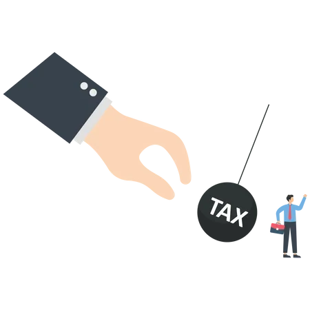 Tax coming to businessman  イラスト