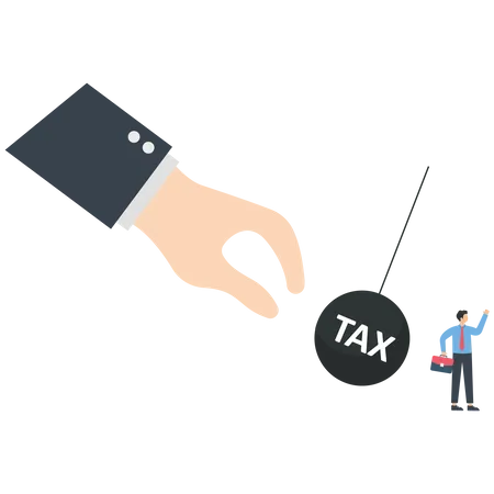 Tax coming to businessman  Illustration