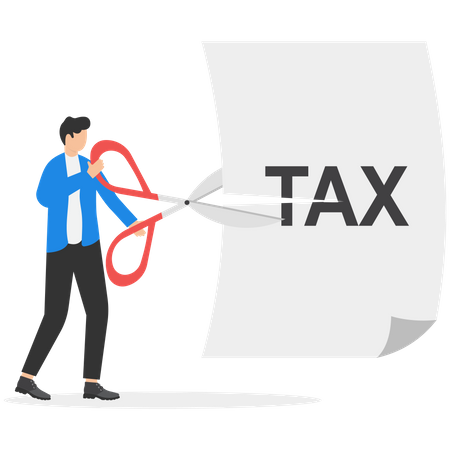 Tax cutting  Illustration