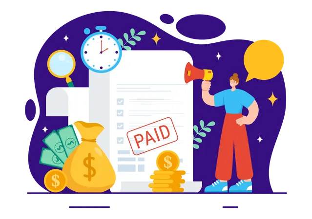 Happy Tax Day Vector Illustration On 15 April With Clipboard Tax Form Clock Pen Coins Money And Paper Document To Pay The Bills In Flat Background Illustration