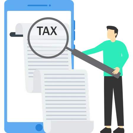 Tax Declaration Illustration Characters Calculating Business Invoices Taxation Concept Vector Illustration Illustration