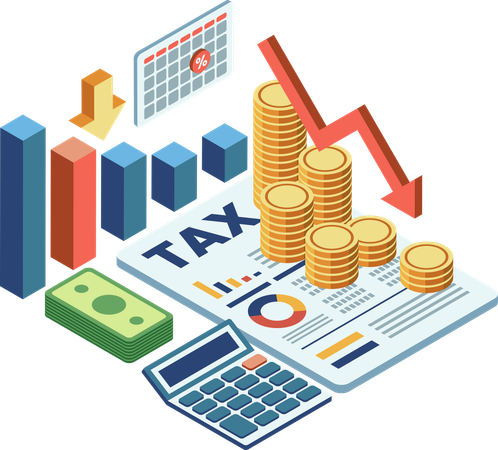 Tax Deduction Concept with Financial Elements  Illustration