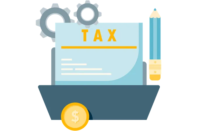 Tax document and folder  Illustration