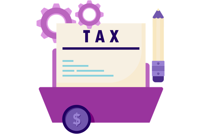Tax Document And Folder  Illustration