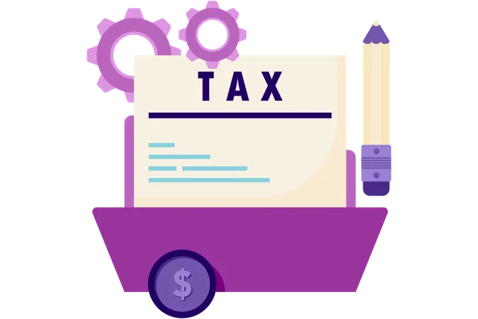 Tax Document And Folder  Illustration