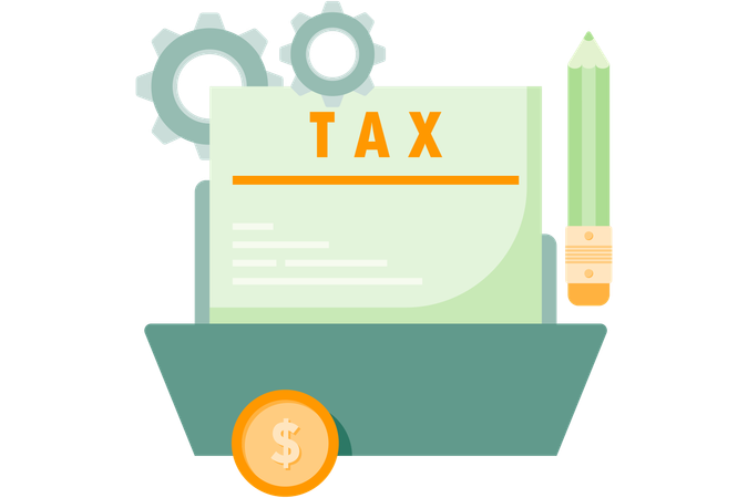 Tax Document And Folder  Illustration